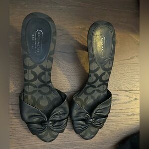 Coach Black Slide Sandals